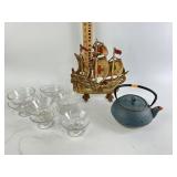 Decorative copper teapot, metal ship decor, (8)