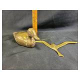 Brass duck figurine, hanging bird