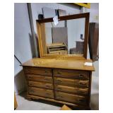 Wooden Dresser with mirror- dresser- 52"x19"x34".