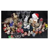 Christmas ornaments, polar bear cookie jar,