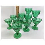 Forest green glass stemware