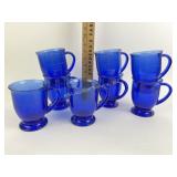 (8) cobalt glass Starbucks mugs