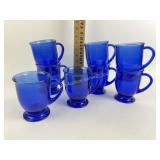 (8) cobalt glass Starbucks mugs