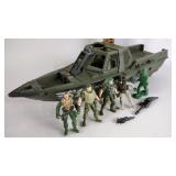 Toy army boat with soldiers