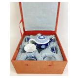 Chinese blue and white porcelain tea set with