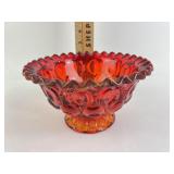 L.E. Smith "Moon & Stars" amberina glass bowl