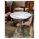 Circular plant stand/ end table with marble top