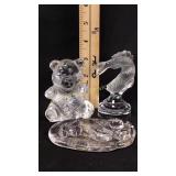 Lalique - Crystal fish - chip glass teddy bear