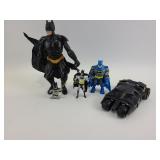 Batman figurines and batmobile