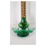 Victorian green glass hurricane lamp shade, akro