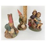 Golf gnome figurines set of 3 (Styme, Golden),