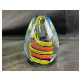 Art glass cone paperweight