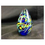 Art glass cone paperweight