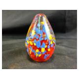 Art glass cone paperweight