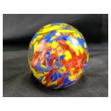 Round art glass paperweight