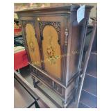 Tole painted cabinet 66 x 40 x 16