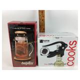 Dolphin cooler jug with teak coaster nib. 14
