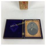 Victorian tin type photograph in thermal plastic