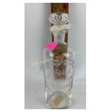 Victorian clear, glass cologne bottle. Says on