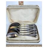 Sterling silver teaspoons 190 g MJ initials