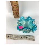 Murano blue wavy glass bowl.