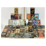 Sci-fi paperback books from the 70s and 80s.