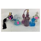 Blue satin glass perfume bottle with clear glass