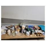 Various ceramic mugs, soup bowls, Christmas