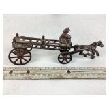 Antique Dent cast iron horse drawn fire engine