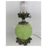 GWTW Fenton poppy uranium glass electric lamp