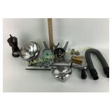 Police spotlight swinging arm.