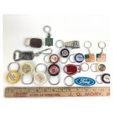 Advertisement keychains. The banking center. Red