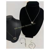 (4) sterling necklaces 17 grams
