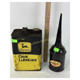 John Deere and Pennzoil lubricant cans