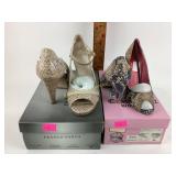 Crown vintage natural python heels size 8 1/2 nib