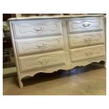 White French style six drawer dresser modern 52 x