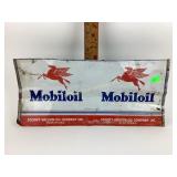 Mobil oil metal sign, some damage - bent,
