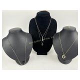 (4) sterling necklaces and pair of earrings.