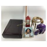 Pair of glazed purple bears very good condition.