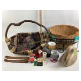 Swan ornament with some stains. Basket, basket