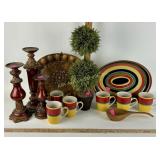 Royal Norfolk, coffee, cups, yellow, green blue