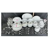 Rose china Japan. No. 2204 we three 57 pieces.