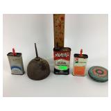 Various lubricant cans, singer, permatex, mica