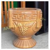 Greek style garden pot with grape design orange