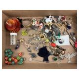 Marbles, gold filled bracelet, paper Christmas