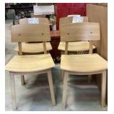 4/ natural wood dining chairs. 1960s style but