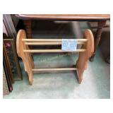 Painted wooden drying rack, bird paintings on