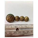 (4) GAR uniform buttons Grand Army of the
