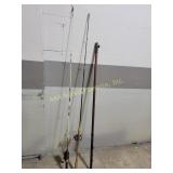 Penn Peerless No. 9 reel on wooden and fiberglass