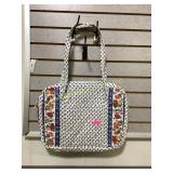 Very Bradley, white flowered themed laptop bag.